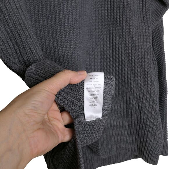 Talbots Women's Sz L Cotton Cashmere Blend Cableknit Front Fisherman Sweater - Picture 6 of 12